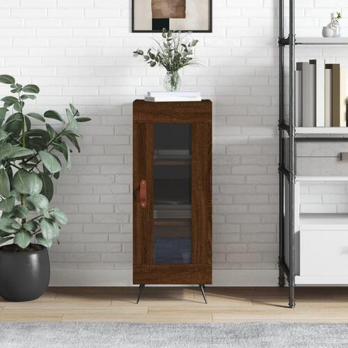 Skænk 34,5x34x90 cm konstrueret træ brun egetræsfarve