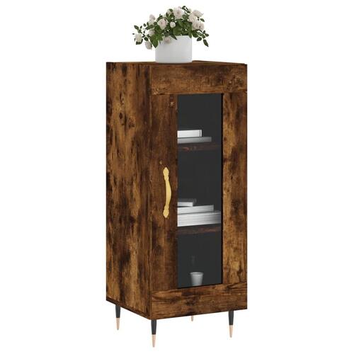 Skænk 34,5x34x90 cm konstrueret træ røget egetræsfarve