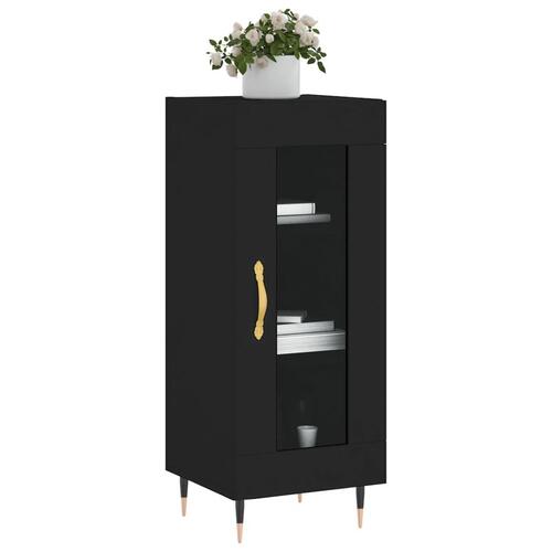 Skænk 34,5x34x90 cm konstrueret træ sort