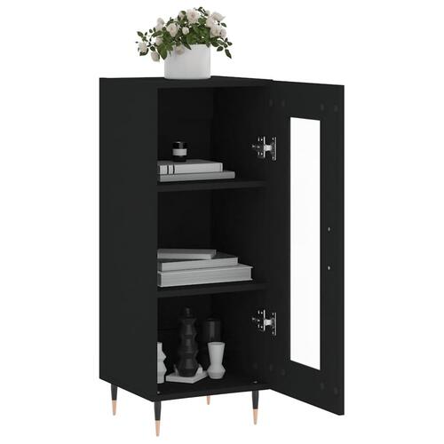 Skænk 34,5x34x90 cm konstrueret træ sort