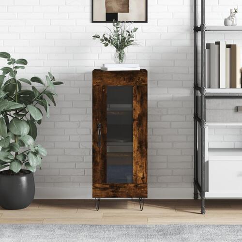 Skænk 34,5x34x90 cm konstrueret træ røget egetræsfarve