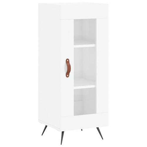Skænk 34,5x34x90 cm konstrueret træ hvid højglans