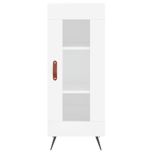 Skænk 34,5x34x90 cm konstrueret træ hvid højglans