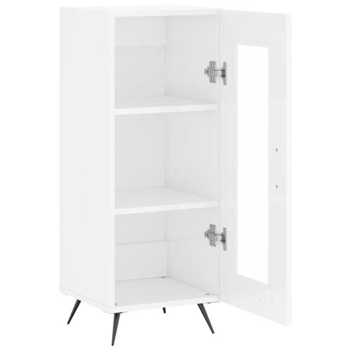 Skænk 34,5x34x90 cm konstrueret træ hvid højglans