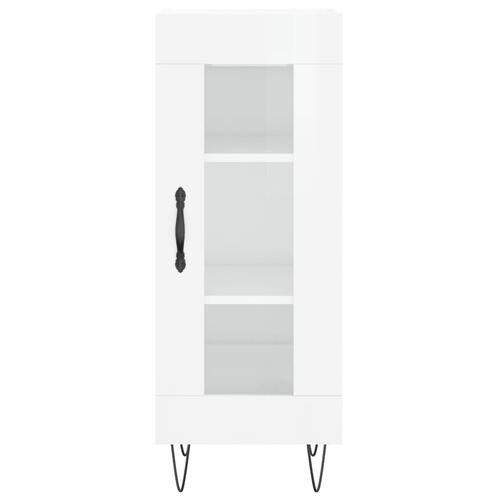 Skænk 34,5x34x90 cm konstrueret træ hvid højglans