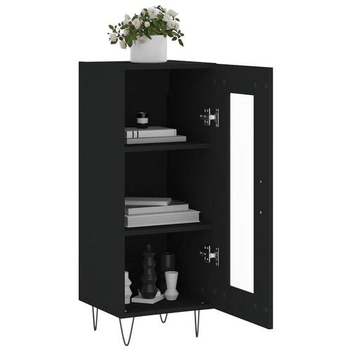 Skænk 34,5x34x90 cm konstrueret træ sort