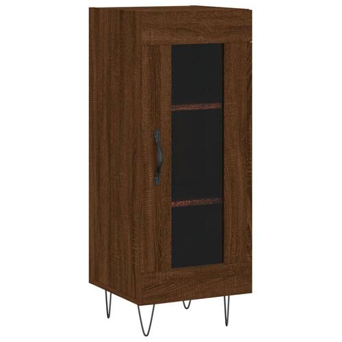 Skænk 34,5x34x90 cm konstrueret træ brun egetræsfarve