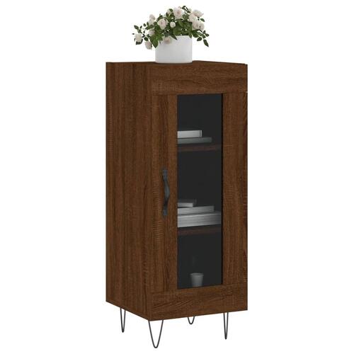 Skænk 34,5x34x90 cm konstrueret træ brun egetræsfarve