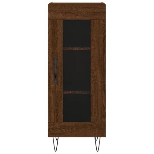 Skænk 34,5x34x90 cm konstrueret træ brun egetræsfarve