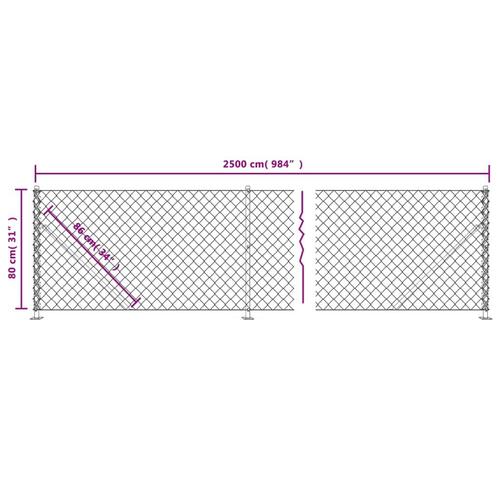 Trådhegn med flange 0,8x25 m grøn