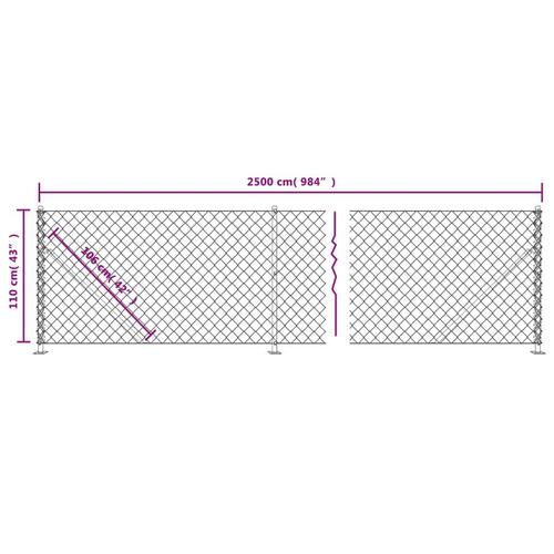 Trådhegn med flange 1,1x25 m grøn