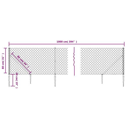 Trådhegn med jordspyd 0,8x10 m grøn