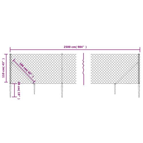 Trådhegn med jordspyd 1,1x25 m grøn