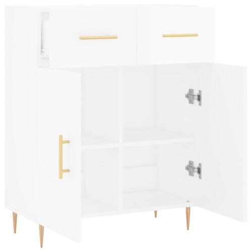 Skænk 69,5x34x90 cm konstrueret træ hvid højglans