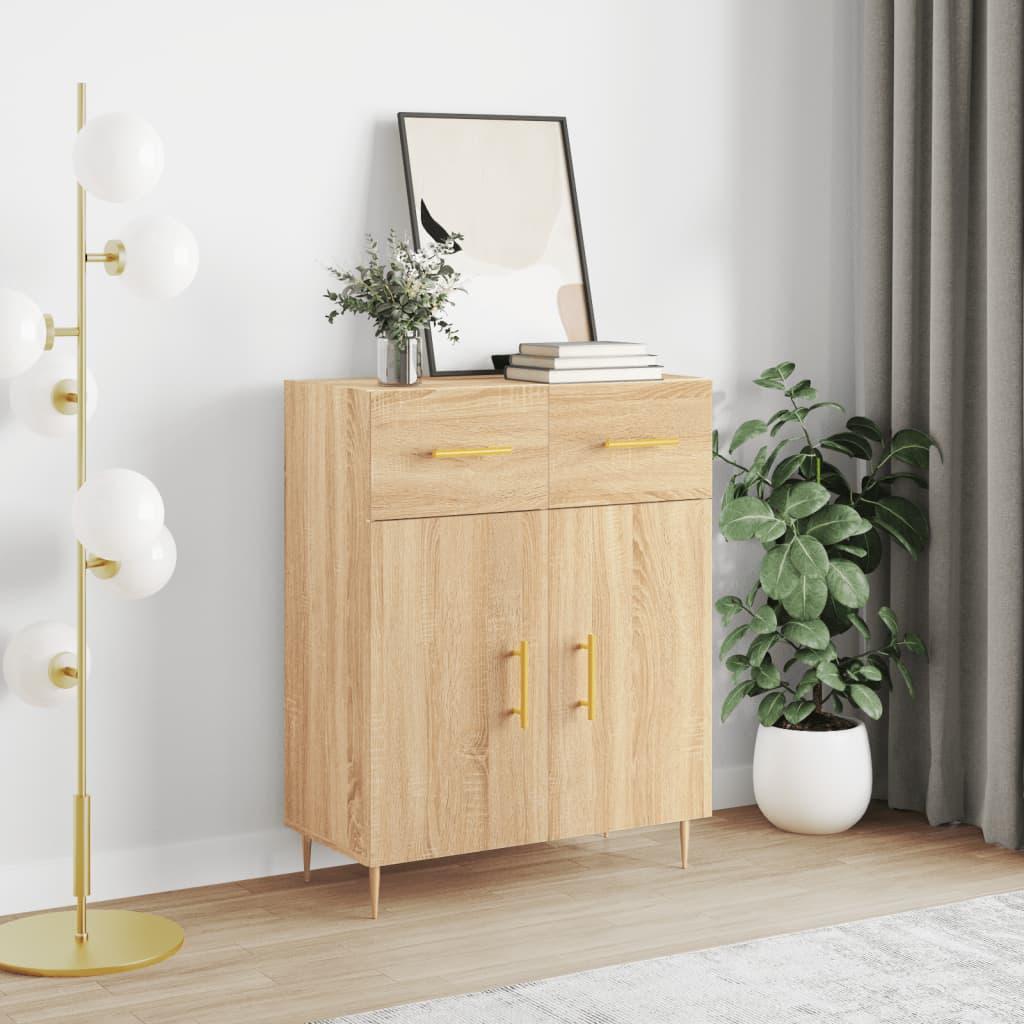 Skænk 69,5x34x90 cm konstrueret træ sonoma-eg billede