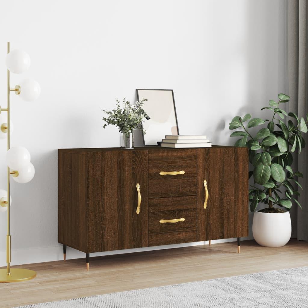 Skænk 100x36x60 cm konstrueret træ brun egetræsfarve