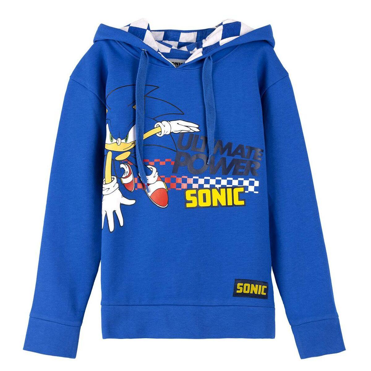 Sweatshirt med hætte til piger Sonic Blå 5 år