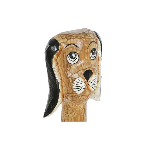 Dekorativ figur Hvid Brun Hund Tropisk 80 cm 16 x 9 x 100 cm