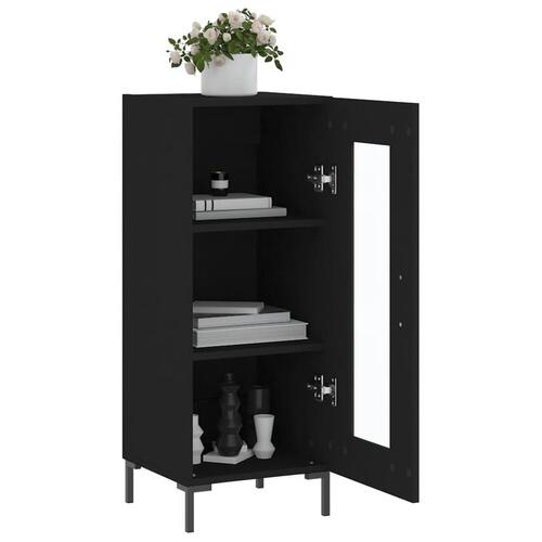 Skænk 34,5x34x90 cm konstrueret træ sort