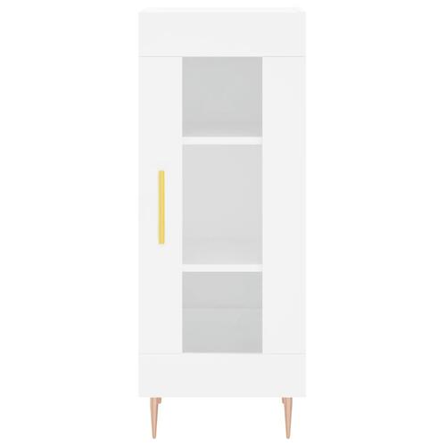 Skænk 34,5x34x90 cm konstrueret træ hvid