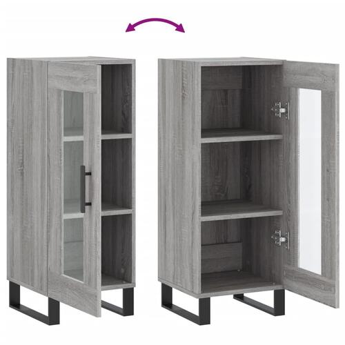 Skænk 34,5x34x90 cm konstrueret træ grå sonoma-eg
