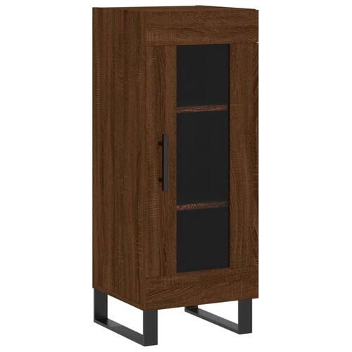 Skænk 34,5x34x90 cm konstrueret træ brun egetræsfarve