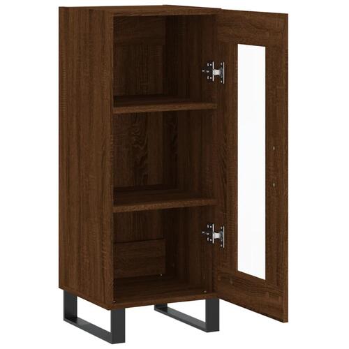 Skænk 34,5x34x90 cm konstrueret træ brun egetræsfarve