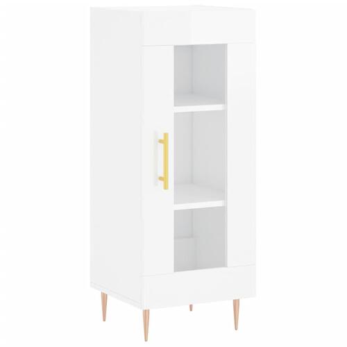 Skænk 34,5x34x90 cm konstrueret træ hvid højglans