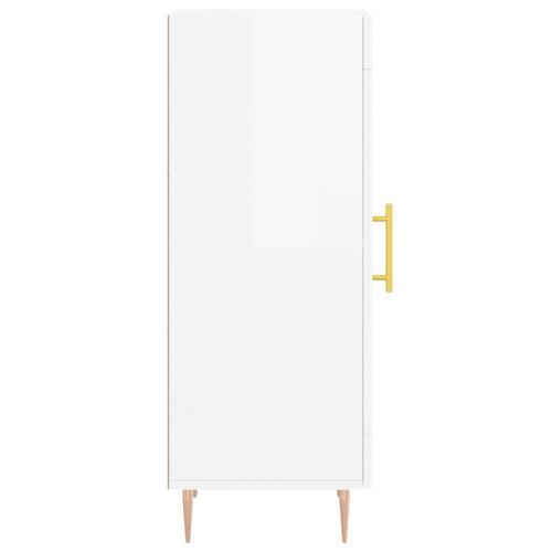 Skænk 34,5x34x90 cm konstrueret træ hvid højglans