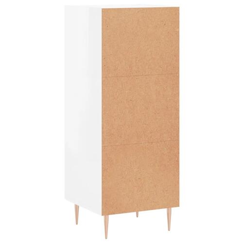 Skænk 34,5x34x90 cm konstrueret træ hvid højglans