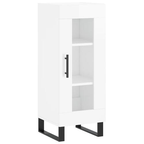 Skænk 34,5x34x90 cm konstrueret træ hvid højglans