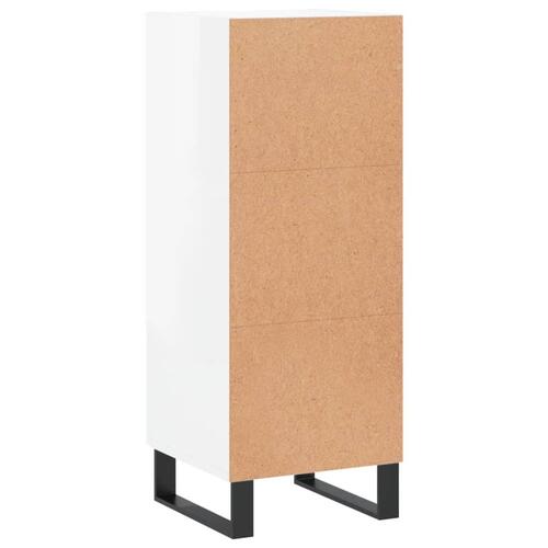 Skænk 34,5x34x90 cm konstrueret træ hvid højglans