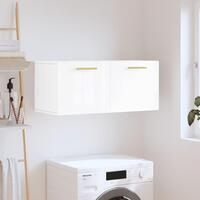 Vægskab 80x36,5x35 cm konstrueret træ hvid højglans