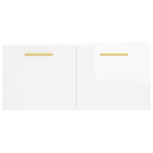 Vægskab 80x36,5x35 cm konstrueret træ hvid højglans