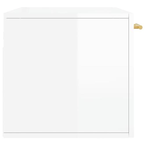 Vægskab 80x36,5x35 cm konstrueret træ hvid højglans