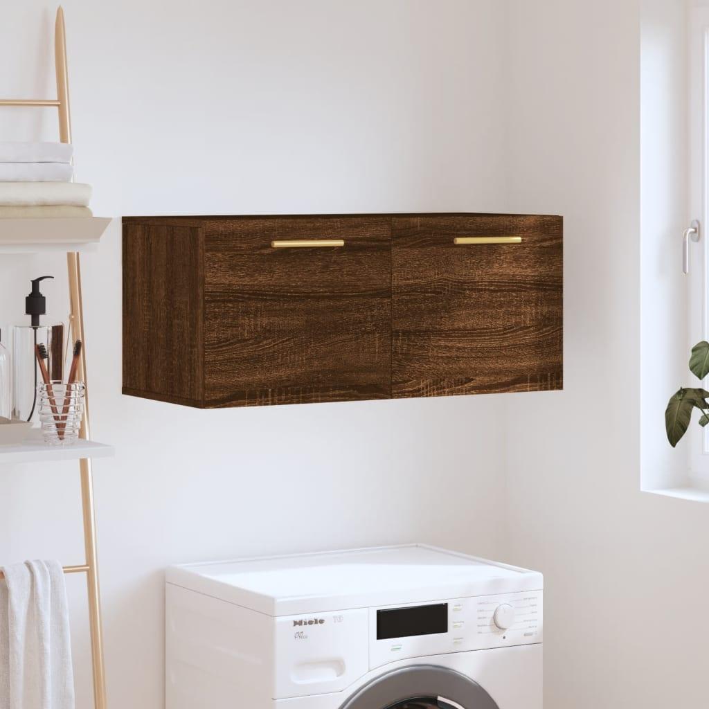 Vægskab 80x36,5x35 cm konstrueret træ brun egetræsfarve