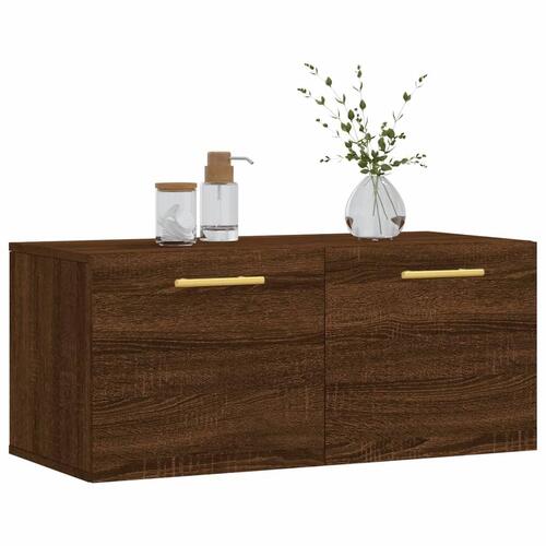 Vægskab 80x36,5x35 cm konstrueret træ brun egetræsfarve
