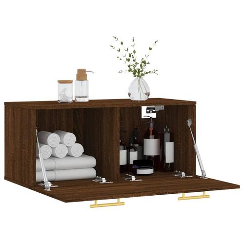 Vægskab 80x36,5x35 cm konstrueret træ brun egetræsfarve