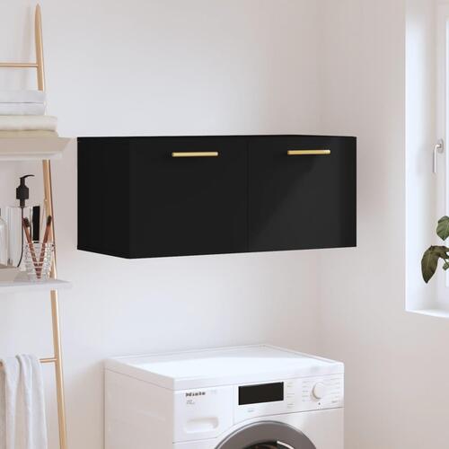 Vægskab 80x36,5x35 cm konstrueret træ sort