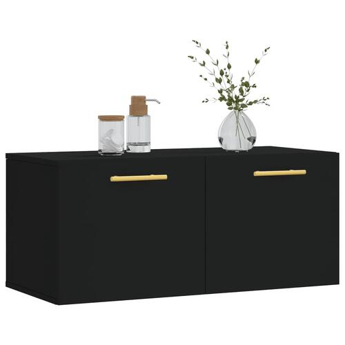 Vægskab 80x36,5x35 cm konstrueret træ sort