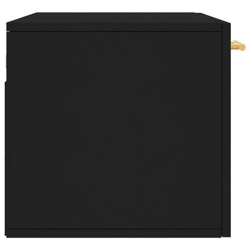 Vægskab 80x36,5x35 cm konstrueret træ sort