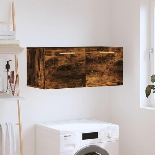 Vægskab 80x36,5x35 cm konstrueret træ røget egetræsfarve