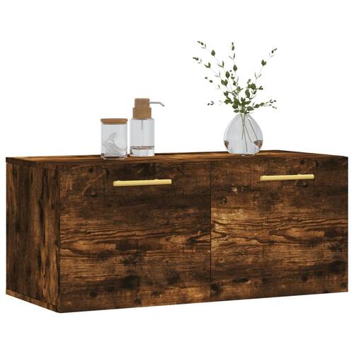 Vægskab 80x36,5x35 cm konstrueret træ røget egetræsfarve
