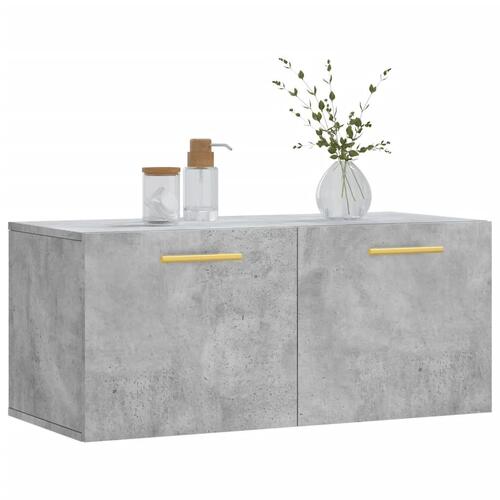 Vægskab 80x36,5x35 cm konstrueret træ betongrå