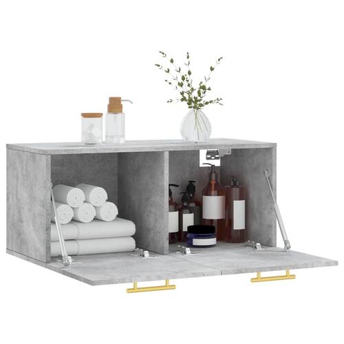 Vægskab 80x36,5x35 cm konstrueret træ betongrå