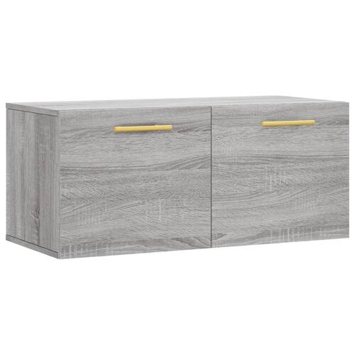 Vægskab 80x36,5x35 cm konstrueret træ grå sonoma-eg