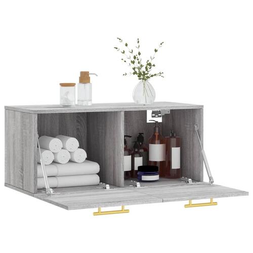 Vægskab 80x36,5x35 cm konstrueret træ grå sonoma-eg