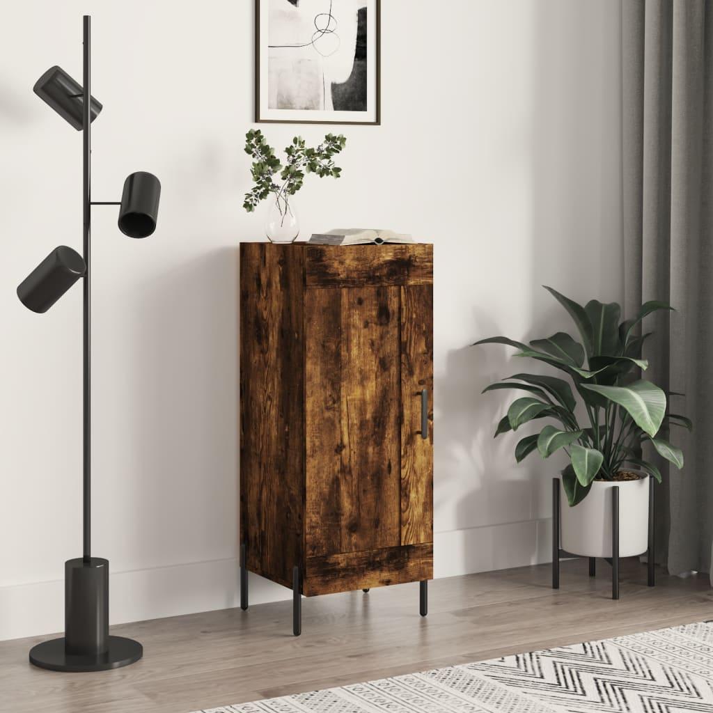 Skænk 34,5x34x90 cm konstrueret træ røget egetræsfarve