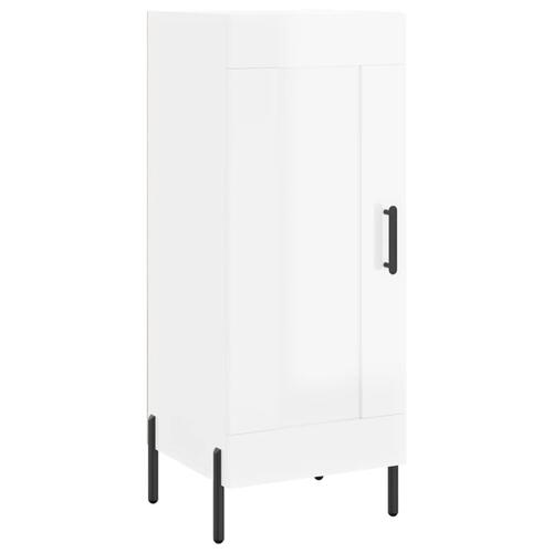 Skænk 34,5x34x90 cm konstrueret træ hvid højglans