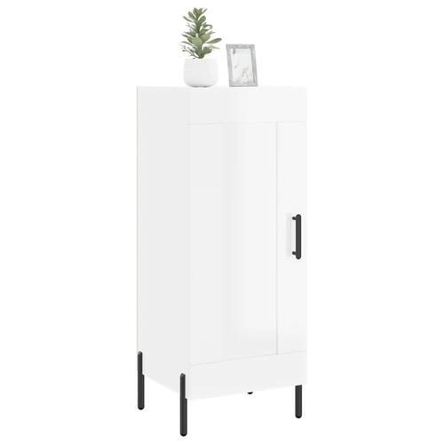 Skænk 34,5x34x90 cm konstrueret træ hvid højglans